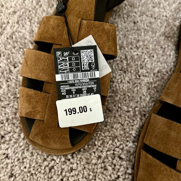 Massimo Dutti Brown Suede Fisherman Shoes, NEW - Picture 6 of 6